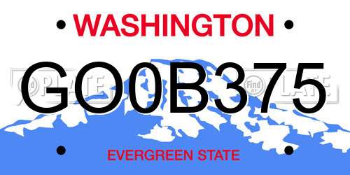 GO0B375 Washington License Plate