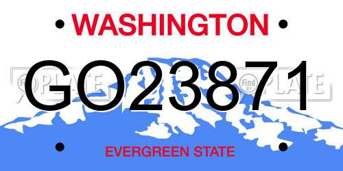 GO23871 Washington License Plate