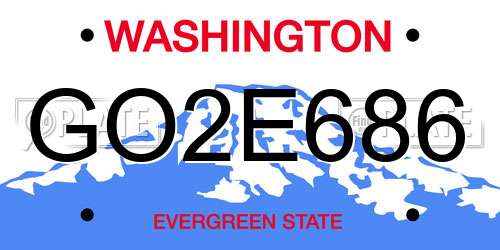 GO2E686 Washington License Plate