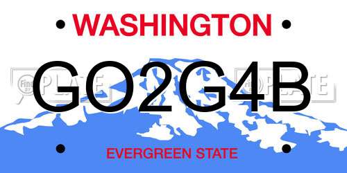 GO2G4B Washington License Plate