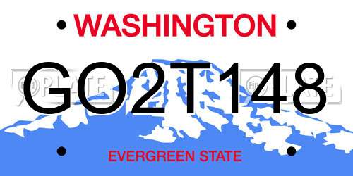 GO2T148 Washington License Plate