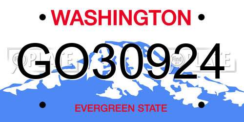 GO30924 Washington License Plate