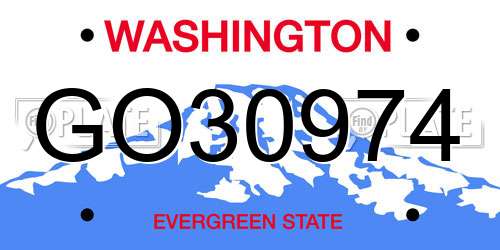 GO30974 Washington License Plate