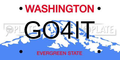 GO4IT Washington License Plate
