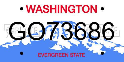 GO73686 Washington License Plate