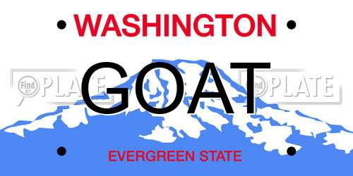GOAT Washington License Plate