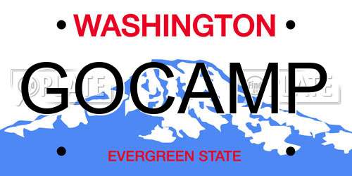 GOCAMP Washington License Plate