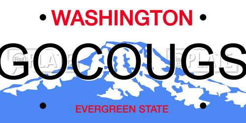 GOCOUGS Washington License Plate