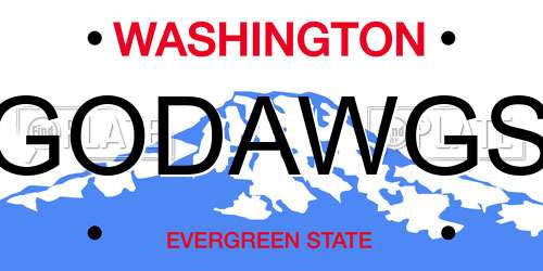 GODAWGS Washington License Plate