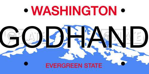 GODHAND Washington License Plate