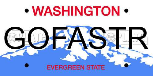 GOFASTR Washington License Plate