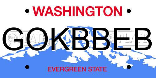 GOKBBEB Washington License Plate