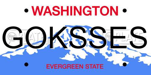 GOKSSES Washington License Plate