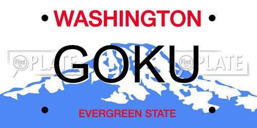 GOKU Washington License Plate