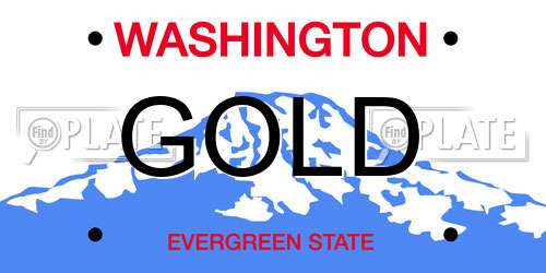 GOLD Washington License Plate