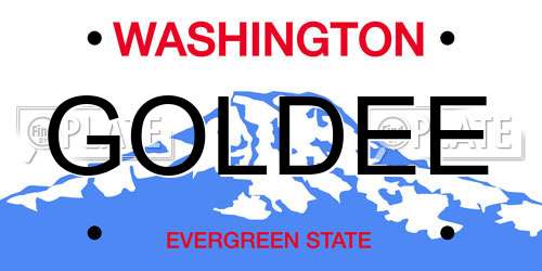 GOLDEE Washington License Plate