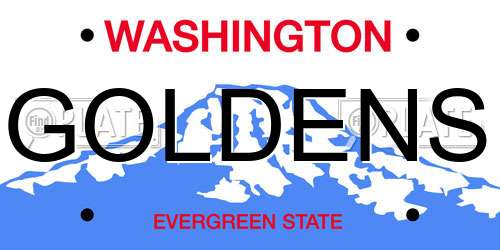 GOLDENS Washington License Plate