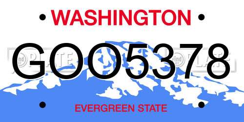 GOO5378 Washington License Plate