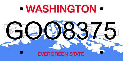 GOO8375 Washington License Plate