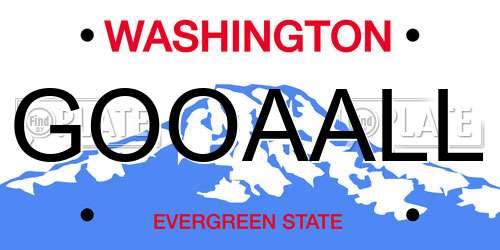 GOOAALL Washington License Plate