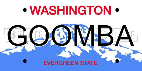 GOOMBA Washington License Plate