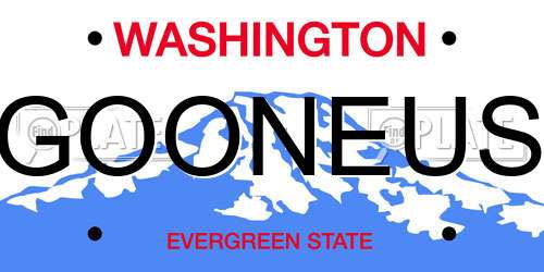 GOONEUS Washington License Plate