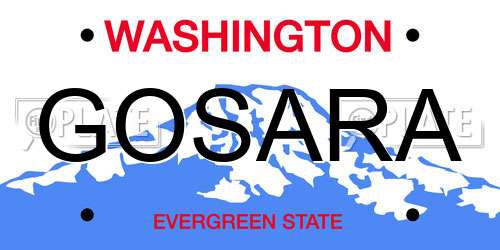 GOSARA Washington License Plate