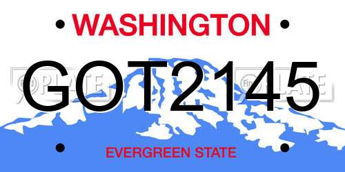 GOT2145 Washington License Plate