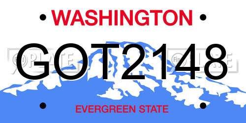 GOT2148 Washington License Plate