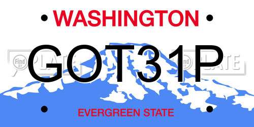 GOT31P Washington License Plate