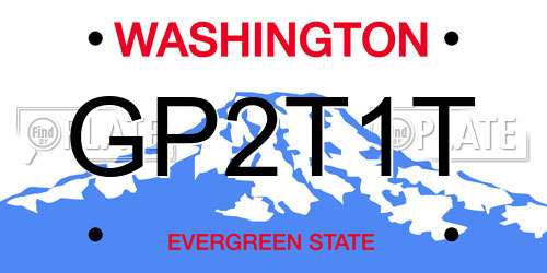 GP2T1T Washington License Plate