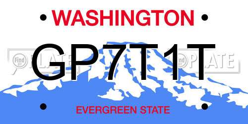 GP7T1T Washington License Plate