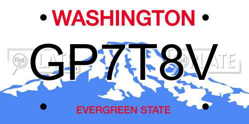 GP7T8V Washington License Plate