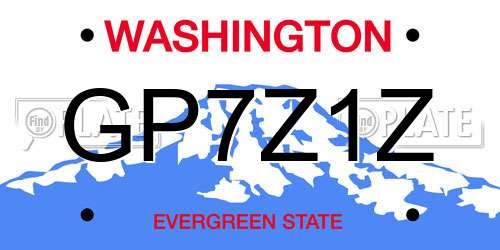 GP7Z1Z Washington License Plate