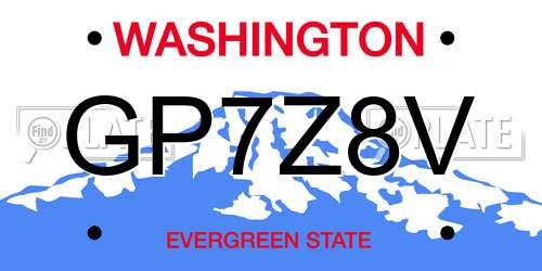 GP7Z8V Washington License Plate