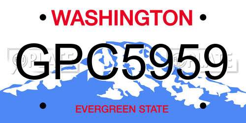 GPC5959 Washington License Plate