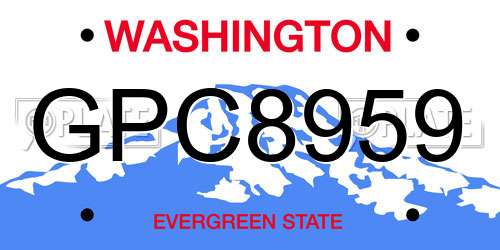 GPC8959 Washington License Plate