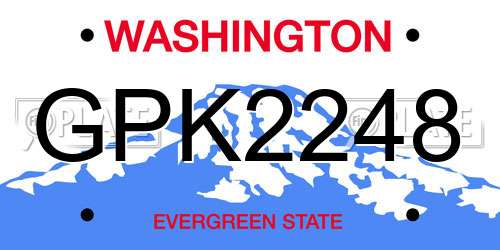 GPK2248 Washington License Plate