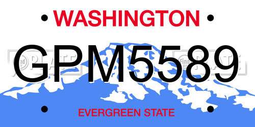 GPM5589 Washington License Plate