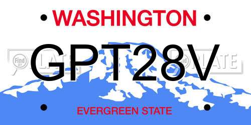 GPT28V Washington License Plate