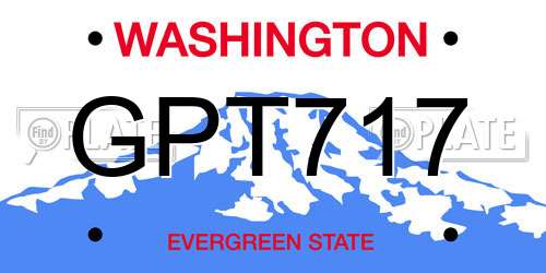 GPT717 Washington License Plate