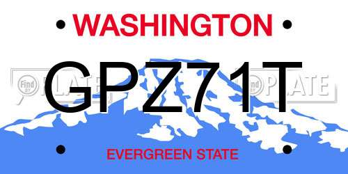 GPZ71T Washington License Plate