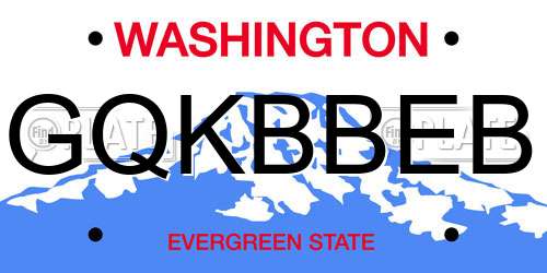GQKBBEB Washington License Plate