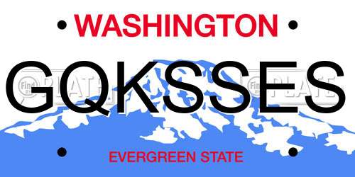 GQKSSES Washington License Plate