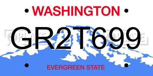 GR2T699 Washington License Plate