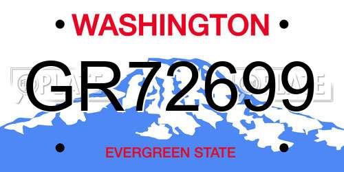 GR72699 Washington License Plate