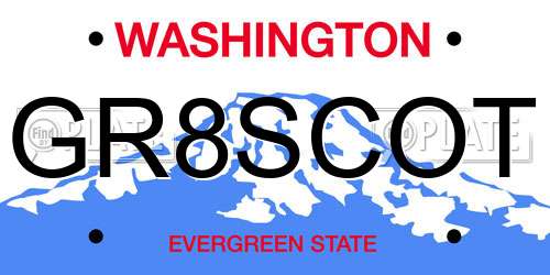 GR8SCOT Washington License Plate