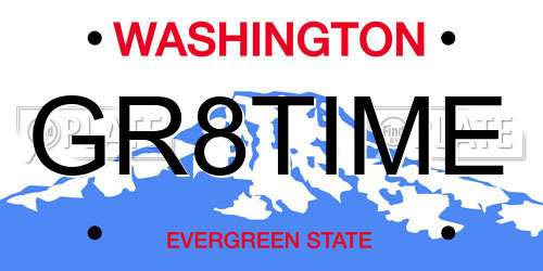 GR8TIME Washington License Plate
