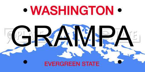 GRAMPA Washington License Plate