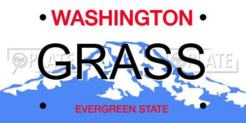 GRASS Washington License Plate